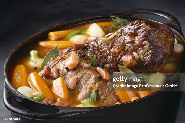 beef and vegetable stew - pot au feu stock-fotos und bilder