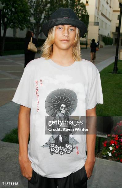 Actor and professional skater Greyson Fletcher arrives at the premiere of the HBO original series "John from Cincinnati" at the Paramount Theater on...