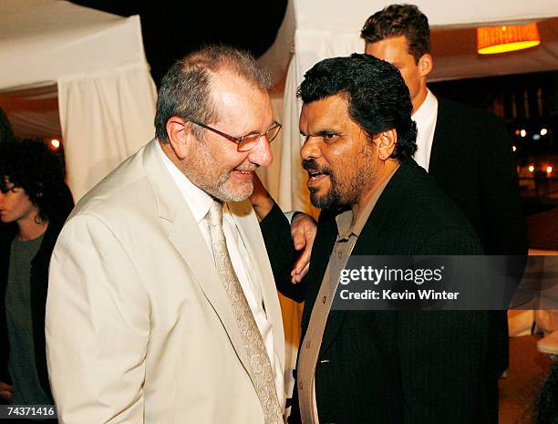 Actors Ed O'Neill and Luis Guzman chat during the after-party for the LA premiere of the HBO original series "John from Cincinnati" at the Paramount...