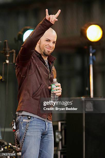 Musician Chris Daughtry performs on ABC's Good Morning America at Bryant Park on June 1, 2007 in New York City.