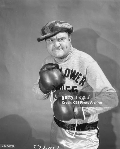 American comedian and entertainer Red Skelton , in costume as the character 'Cauliflower McPugg,' on an episode of 'The Red Skelton Show,' September...