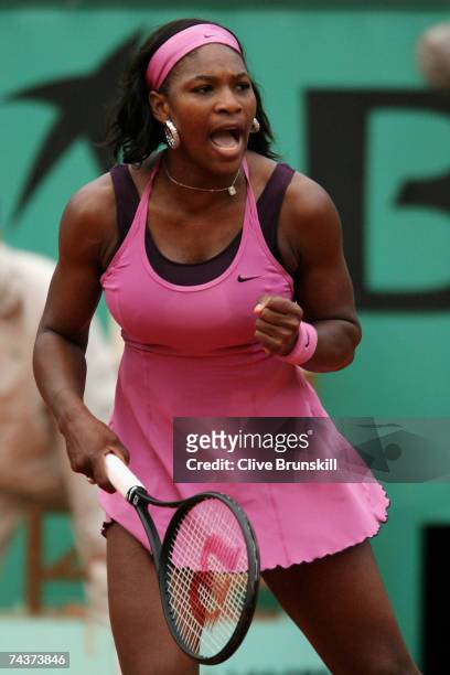 Serena Williams of United States of America celebrates her win against Michaella Krajicek of Netherlands during the Women's Singles 3rd round match...