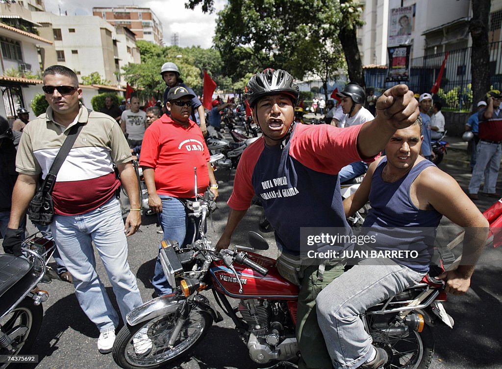 Supporters of Venezuelan President Hugo...
