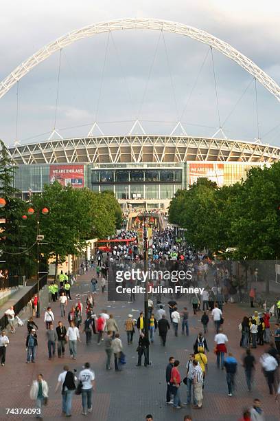 General view of Wembley Stadium before the International Friendly match between England and Brazil at Wembley Stadium on June 1, 2007 in London,...
