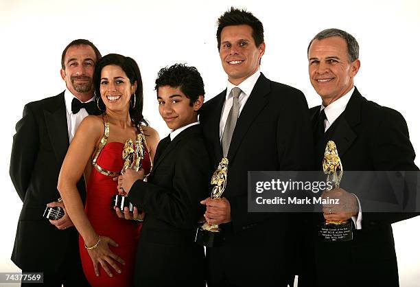 Director James Hayman, Actress Ana Ortiz, Actor Mark Indelicato, Writer Silvio Horta and Actor Tony Plana poses for a portrait during the 2007 NCLR...