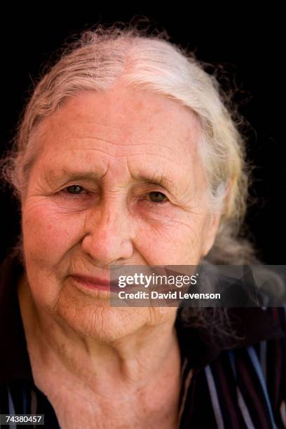 Author Doris Lessing poses for a portrait at The Guardian Hay Festival 2007 held at Hay on Wye on June 2, 2007 in Powys, Wales. The festival runs...
