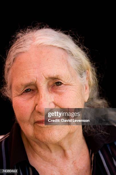 Author Doris Lessing poses for a portrait at The Guardian Hay Festival 2007 held at Hay on Wye on June 2, 2007 in Powys, Wales. The festival runs...