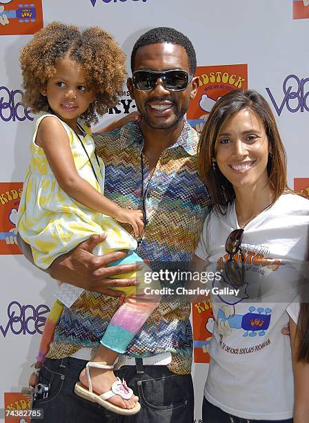 Actor Bill Bellamy , daughter Bailey Ivory-Rose Bellamy, and wife Kristen Baker pose at the Kidstock Music and Art Festival at Greystone Mansion June...