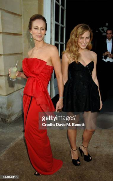 Andrea and Alice Dellal arrive at the Raisa Gorbachev Foundation Party at the Hampton Court Palace on June 2, 2007 in Richmond upon Thames, London,...