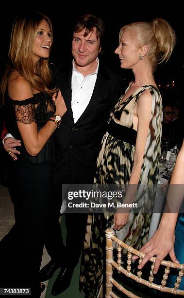 Elle Macpherson, Simon Le Bon and Joely Richardson attend the Raisa Gorbachev Foundation Party at Stud House, Hampton Court Palace on June 2, 2007 in...