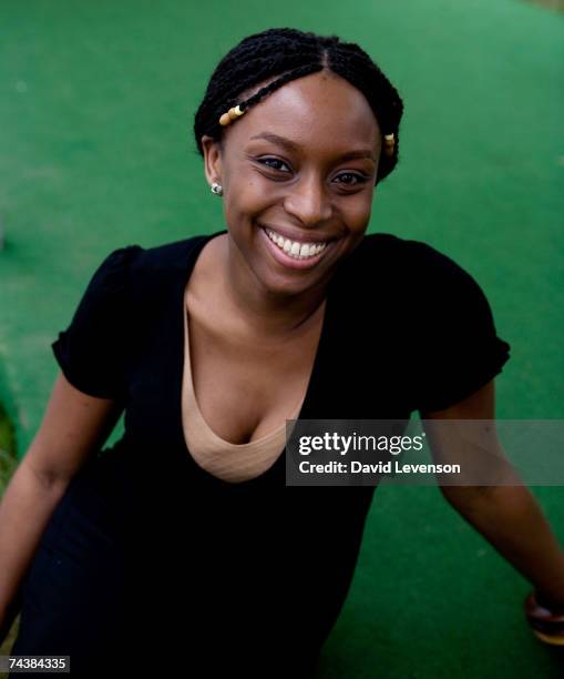 Author Chimamanda Ngozi Adichie poses for a portrait at The Guardian Hay Festival 2007 held at Hay on Wye on June 3, 2007 in Powys, Wales. The...