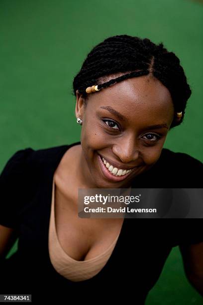Author Chimamanda Ngozi Adichie poses for a portrait at The Guardian Hay Festival 2007 held at Hay on Wye on June 3, 2007 in Powys, Wales. The...