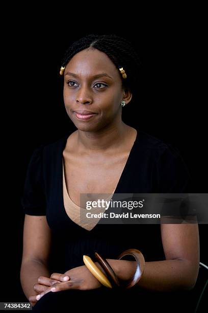 Author Chimimanda Ngozi Adichie poses for a portrait at The Guardian Hay Festival 2007 held at Hay on Wye on June 3, 2007 in Powys, Wales. The...