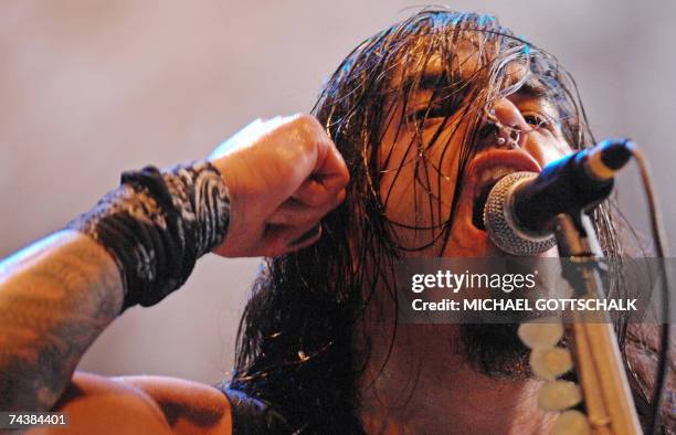 Robert Flynn of the band "Machine Head" performs on stage 02 June 2007 during the music festival "Rock am Ring" in Nuremberg, scheduled from 01 to 03...