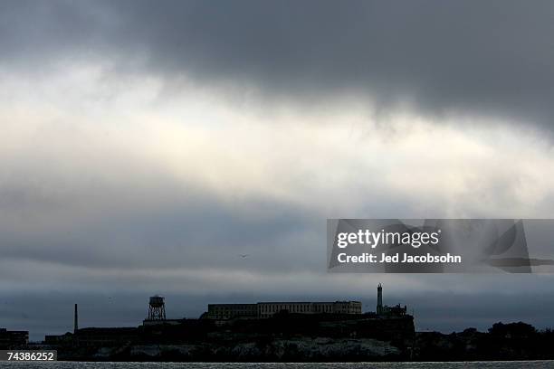 General view of Alcatraz island during the Escape from Alcatraz Triathlon on June 3, 2007 in San Francisco, California.