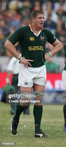 Bakkies Botha of South Africa pictured during the Rugby Union international match between South Africa and England at Loftus Versfeld on June 2, 2007...