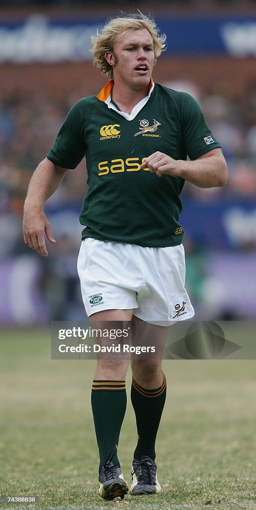 Shalk Rugby Schalk Burger of South Africa pictured during the Rugby Union... News ...