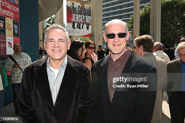 Producers Craig Zadan and Neil Maron arrive at the opening night performance of "Jersey Boys" the 2006 Tony Award winner for Best Musical, that tells...