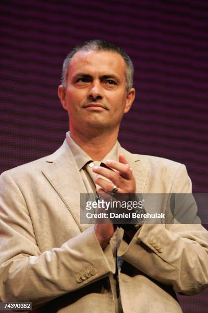 Chelsea Football Club manager Jose Mourinho attends the press launch of the 2012 Olympic and Paralympic brand and vision at the Roundhouse on June 4,...