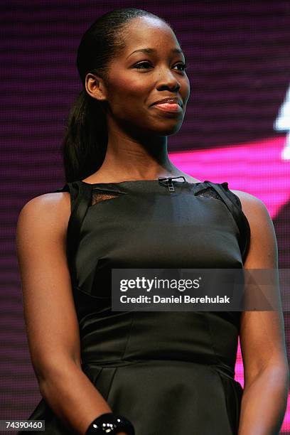 Singer Jamelia attends the press launch for the 2012 Olympic and Paralympic brand and vision at the Roundhouse on June 4, 2007 in London, England....