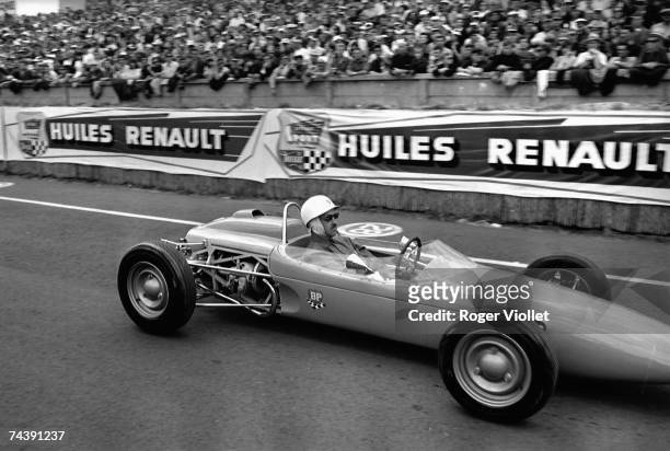Maurice Trintignant of France at the wheel of a single-seater during the 24 Hours race of Le Mans at Circuit de la Sarthe on June 18, 1966 in Le...