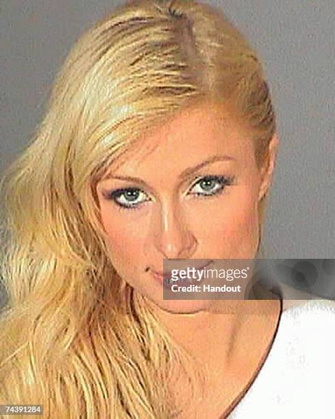 In this photo made available by the Los Angeles Sheriff's Department June 4 Paris Hilton is seen in her booking photo.