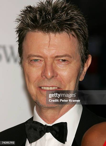 Musician David Bowie attends the 25th Anniversary of the Annual CFDA Fashion Awards held at the New York Public Library on June 4, 2007 in New York...