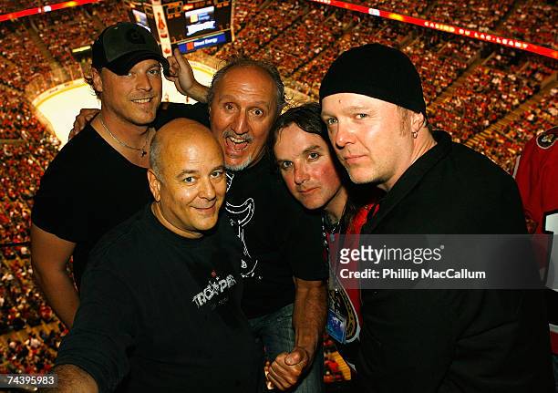 Rock band "Trooper" attends Game Four of the 2007 Stanley Cup finals between the Anaheim Ducks and the Ottawa Senators on June 4, 2007 at Scotiabank...