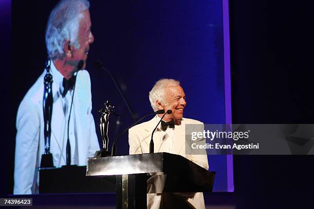 Designer Ralph Lauren speaks during the 25th Anniversary of the Annual CFDA Fashion Awards held at the New York Public Library June 4, 2007 in New...