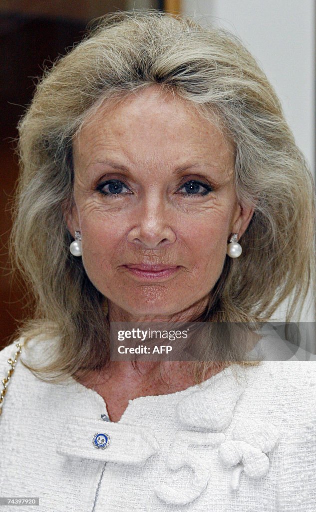 Ambassador Roderick Moore Goodwill Ambassador Roger Moore's wife Kristina poses for... News Photo ...