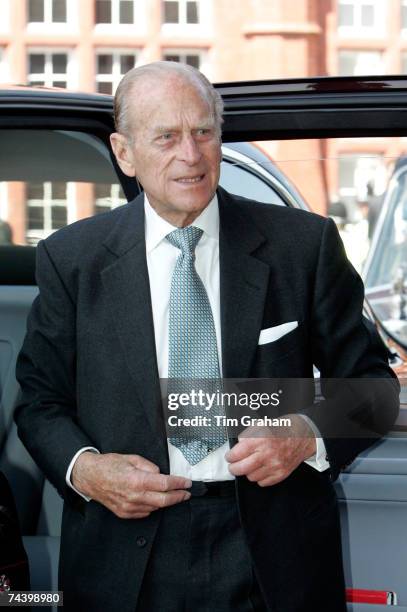 Prince Philip, Duke of Edinburgh attends the opening of the National Welsh Assembly at the Senedd building on June 5, 2007 in Cardiff Bay, Wales.