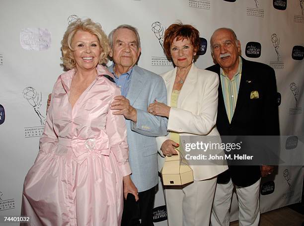 Patricia Carr-Bosley, Tom Bosley, Marion Ross and Paul Michael attend The Academy of Television Arts & Sciences 10th Anniversary Celebration of The...