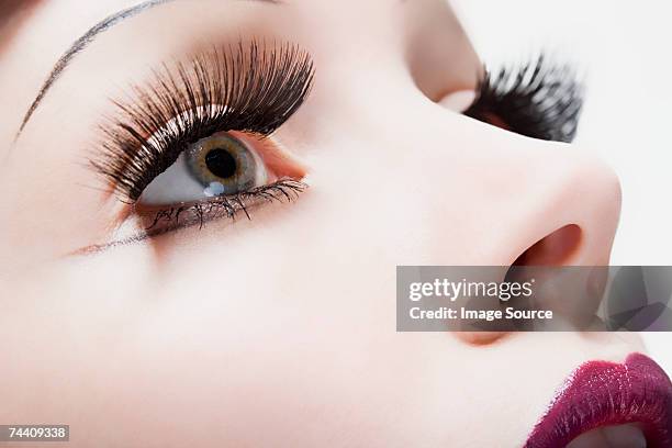young woman - eyelash extensions stock pictures, royalty-free photos & images