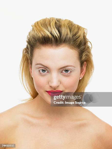 portrait of a young woman - pompadour stock pictures, royalty-free photos & images