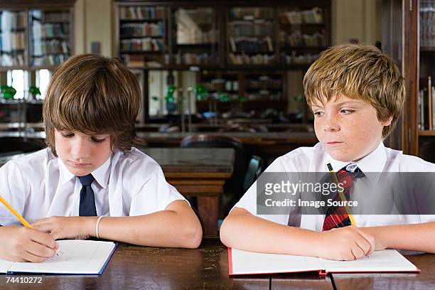 boys working - copy writing bildbanksfoton och bilder