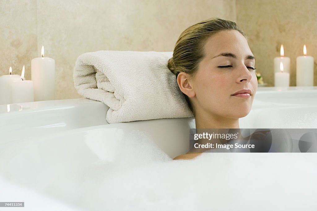 Woman bathing