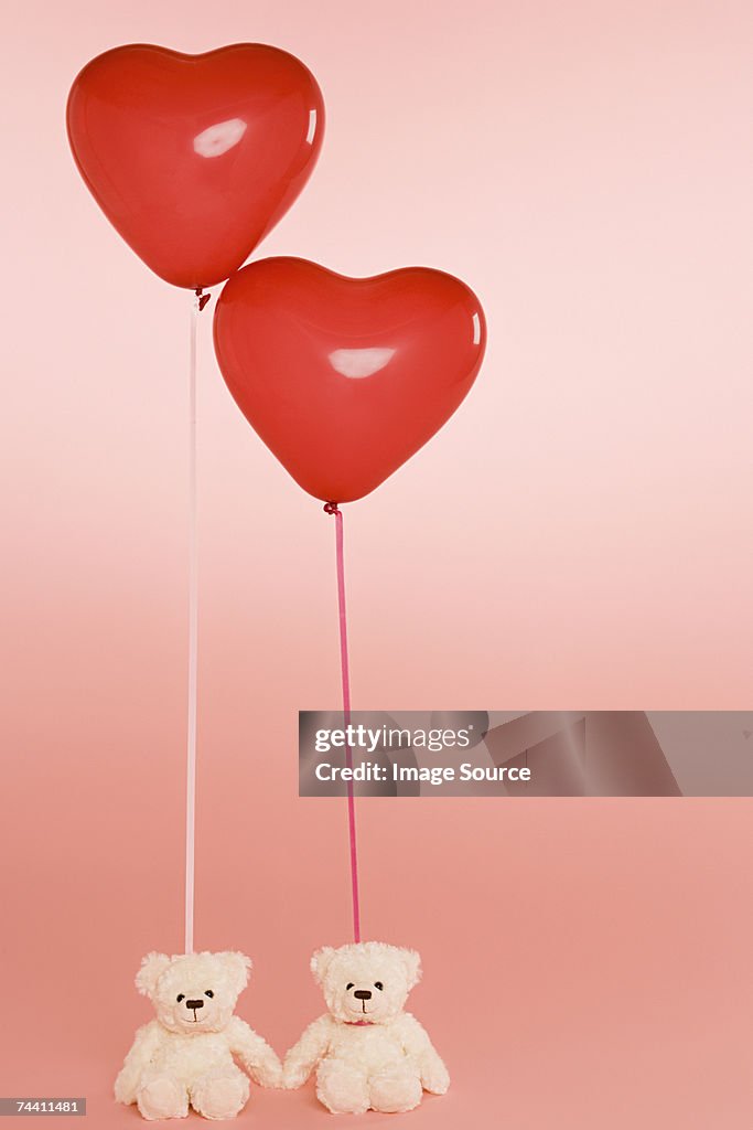 Teddy bears and balloons