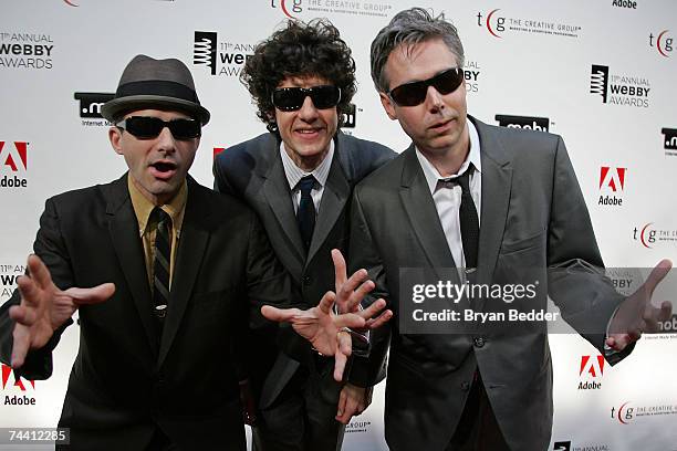 Musicians Adam Horovitz, Mike Diamond and Adam Yauch of the Beastie Boys arrive at the 11th Annual Webby Awards at Chipriani Wall Street June 5, 2007...