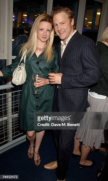 Actors Samuel West with Laura Wade attend the after party following the opening night of 'Betrayal' at the Donmar Warehouse June 5, 2007 in London,...