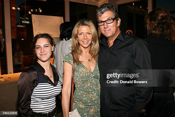 Caley Chase, Jayni Chase and Andrew Rosen pose at the Theory's Going Green event at the Theory Gansevoort June 5, 2007 in New York City.