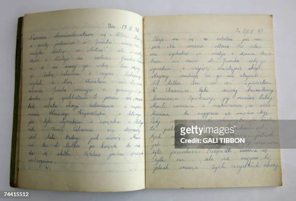 Taken 06 June 2007, The diary of Rutka Laskier, a 14-year-old Jewish girl from Poland, dubbed the "Polish Anne Frank," has been unveiled by the Yad...