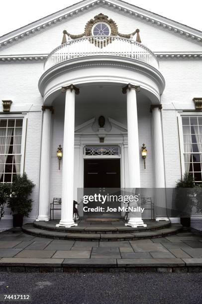 The front entrance of Donald Trump's Greenwich estate on August 1987 in Greenwich, Connecticut.