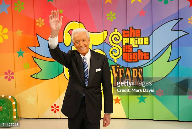 Television host Bob Barker poses for photographers at his last taping of "The Price is Right" show at the CBS Television City Studios on June 6, 2007...