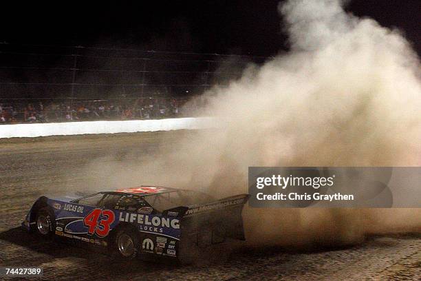 Bobby Labonte spins out during the Nextel Prelude to the Dream on June 6, 2007 at Eldora Speedway in New Weston, Ohio.