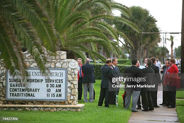 Guests gather for Bill France Jr.?s wake at Seabreeze United Church June 6, 2007 in Daytona Beach, Florida. France died June 4 at the age of 74.