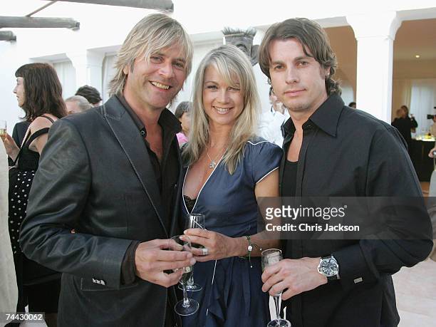 Singers Steve Norman, Shelley Preston and Steve Perry attend a party at the Hotel Hacienda on June 7, 2007 in Ibiza, Spain. The Inaugural Ibiza and...