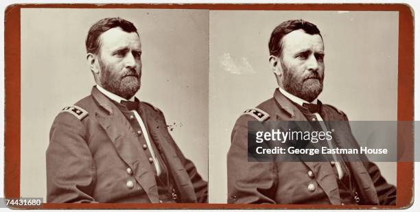 Stereoscopic portrait of American military officer General Ulysses S. Grant , 1860s.