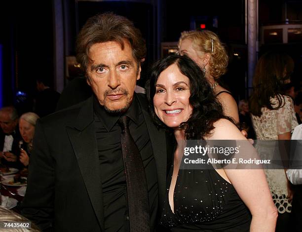 Actor Al Pacino and Roberta Pacino in the audience during the 35th AFI Life Achievement Award tribute to Al Pacino held at the Kodak Theatre on June...