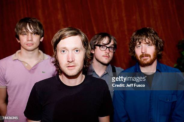 The Features Rollum Hass, Matthew Pelham, Parrish Yaw and Roger Dabbs, pose backstage at the Electric Factory on June 7, 2007 in Philadelphia,...