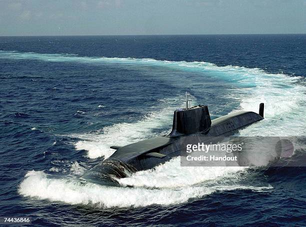 In this handout artists impression released on June 8, 2007 by BAE Systems, The new Royal Navy submarine HMS Astute can be seen at sea. HMS Astute is...
